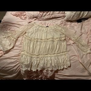 Lace off the shoulder blouse